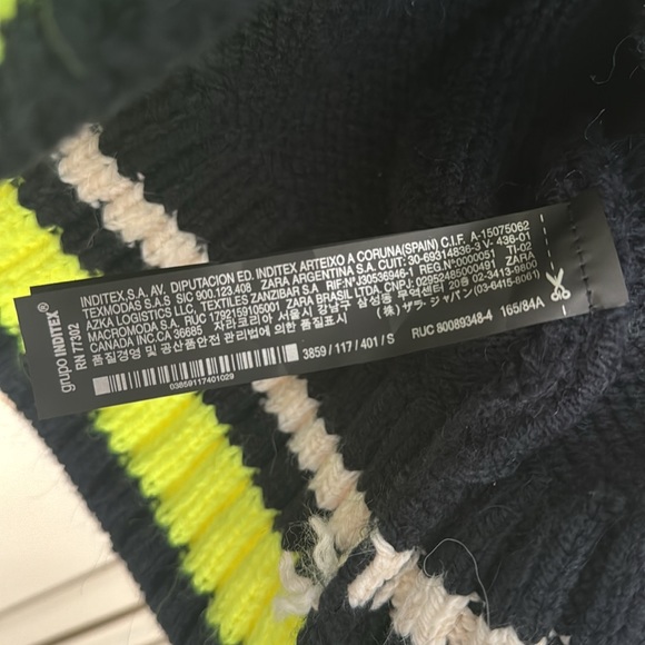 ZARA CONTRASTING FLUORESCENT CARDIGAN SZ S - Picture 7 of 8